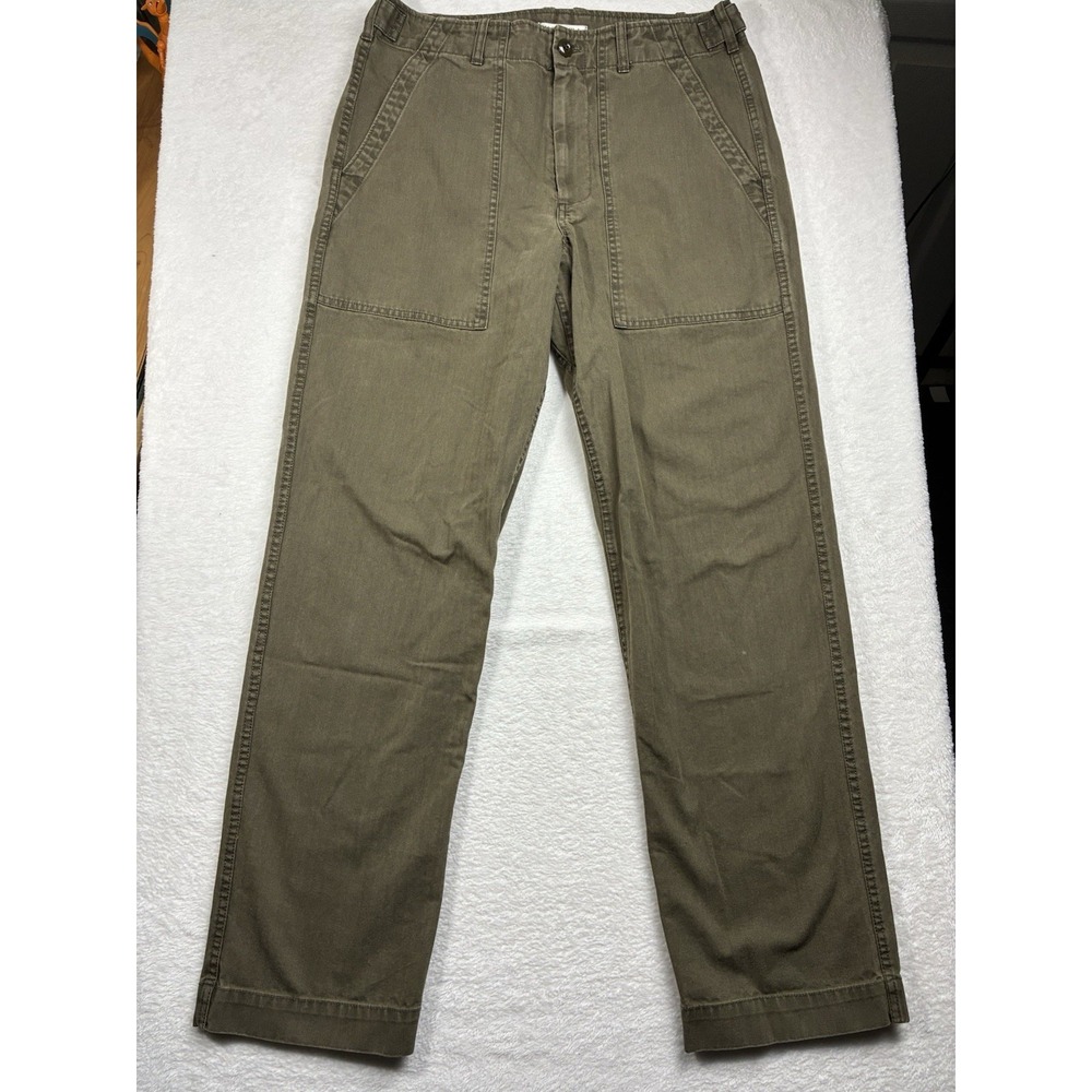 Alex Mill Pants Mens 31 Green Military Herringbone Field Trousers Cotton